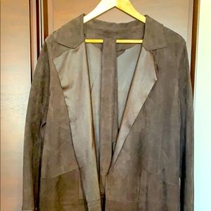 Leather/ Suede leather trench coat